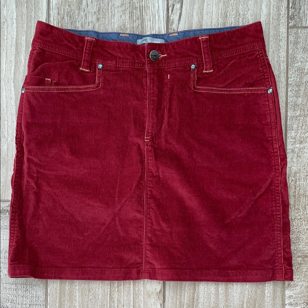 Horny Toad orange/red corduroy skirt, size 4
